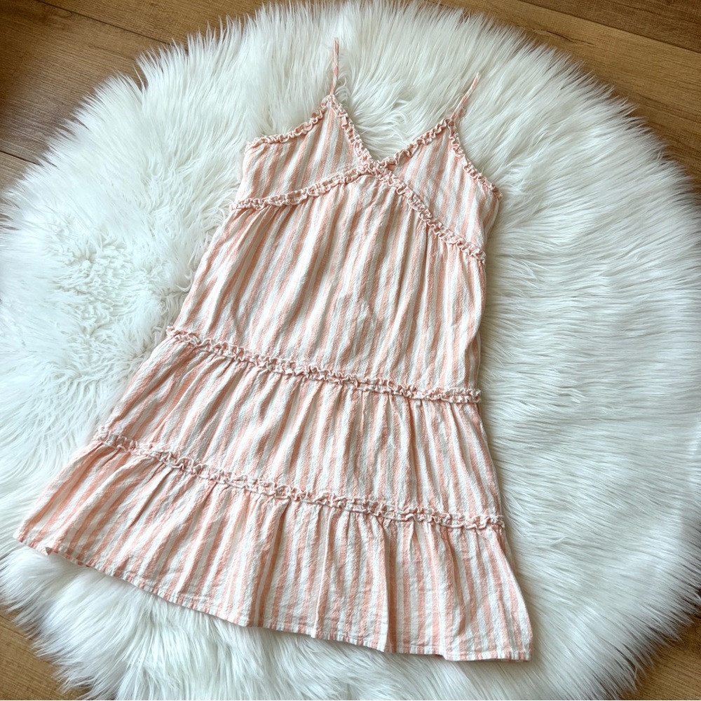 GB girls Coral and White Striped Casual Sundress size 10